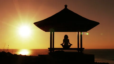 Sunset meditation Video stock 57170042