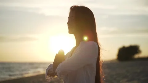 Sunset meditation Stock Footage 160414545