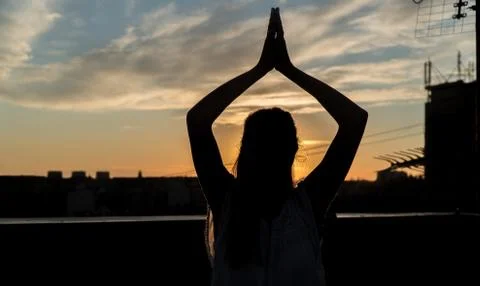 Sunset Meditation Stock Photos