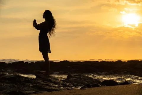 Sunset Meditation Stock Photos
