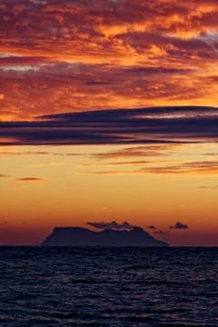 Sunset on the Mediterranean Stockfoto's