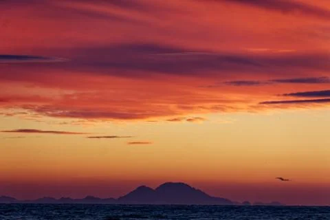 Sunset on the Mediterranean 库存照片