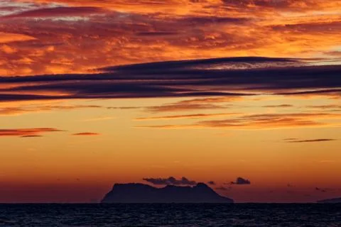 Sunset on the Mediterranean 库存照片