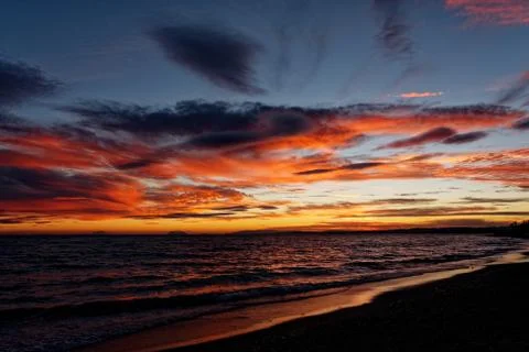 Sunset on the Mediterranean Stockfoto's