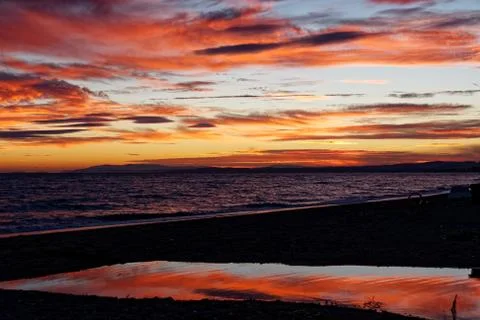 Sunset on the Mediterranean 库存照片