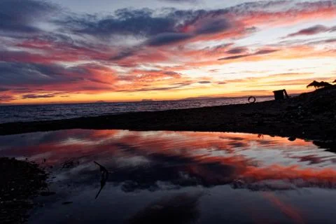 Sunset on the Mediterranean 库存照片