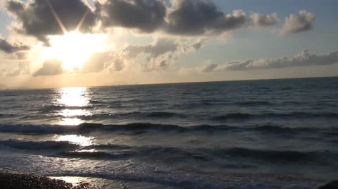 Sunset mediterranean sea with cloud Stock Footage 46093059