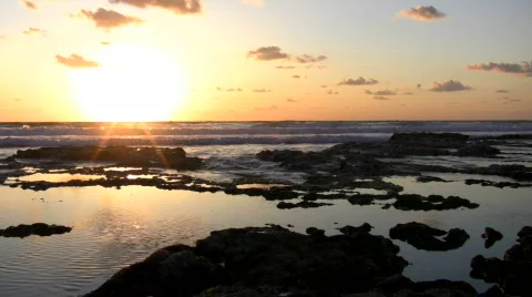 Sunset at Mediterranean Sea.  Stock Footage 750132