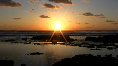 Sunset at Mediterranean Sea.  Stock Footage 750145