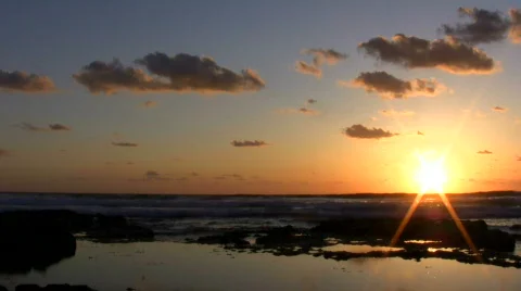Sunset at Mediterranean Sea.  Stock Footage 750210