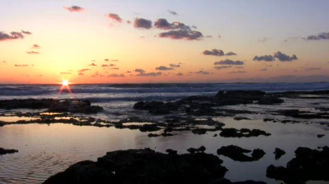 Sunset at Mediterranean Sea.  Stock Footage 750259