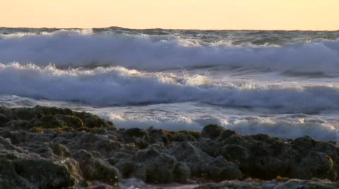 Sunset at Mediterranean Sea.  Stock Footage 750294