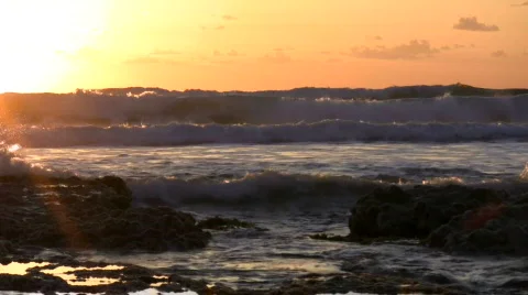 Sunset at Mediterranean Sea.  Stock Footage 750416