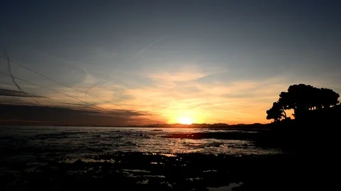 Sunset in the mediterranean sea Stock Footage 100594299