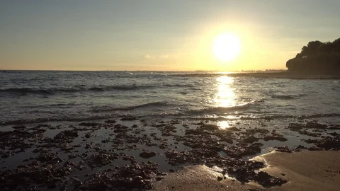 Sunset by the Mediterranean sea in Oropesa Stock-Footage 101429645