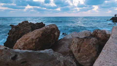 Sunset at the Mediterranean sea. Time lapse. Stock Footage 102833333