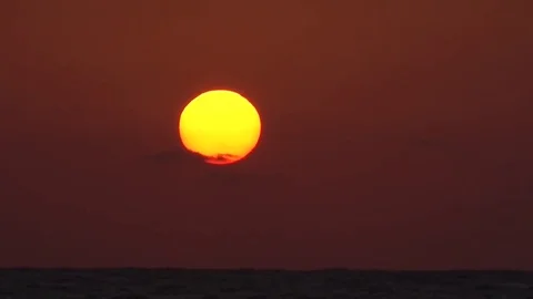 Sunset on the Mediterranean Sea.timelapse Stockbeeldmateriaal 83912672