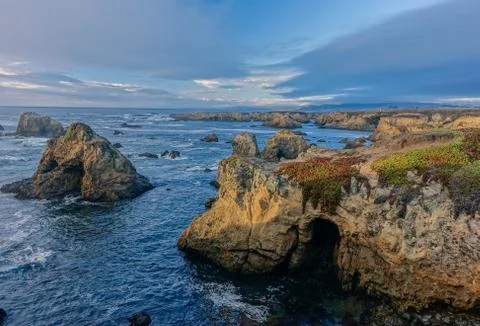 Sunset in Mendocino coast Stock Photos