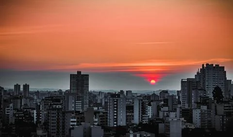 Sunset in the metropolis Stock Photos