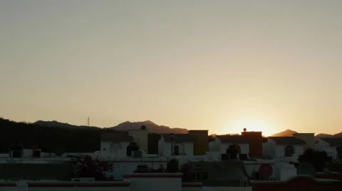 Sunset in Mexican town Stock Footage 45288405