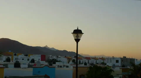 Sunset in Mexican town Stock Footage 45288765
