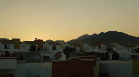 Sunset in Mexican town Stock Footage 45289168