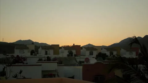 Sunset in Mexican town Stock Footage 45289380