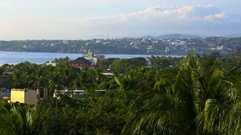 Sunset in Mexico with sky divers and birds Stock Footage 265186549