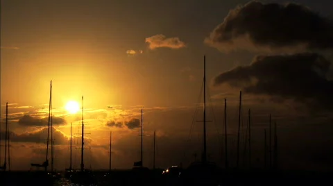 Sunset in Miami beach. Stock Footage 310878