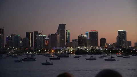 Sunset at miami Panaromic view Stock-Footage 75582297