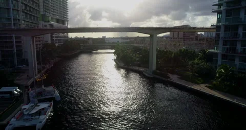 Sunset on the Miami River Video stock 149228451