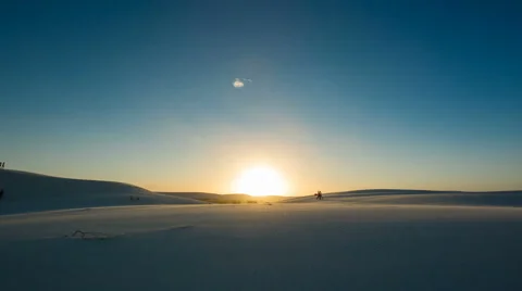 Sunset Middle in Desert Windy Dunes Stock Footage 60218413