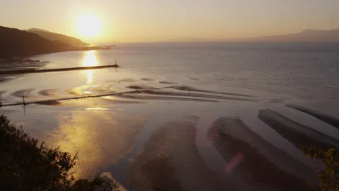 Sunset at Mikoshi Coast Stock-Footage 332813112