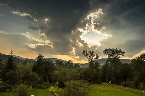 Sunset in Milowka Stock Photos