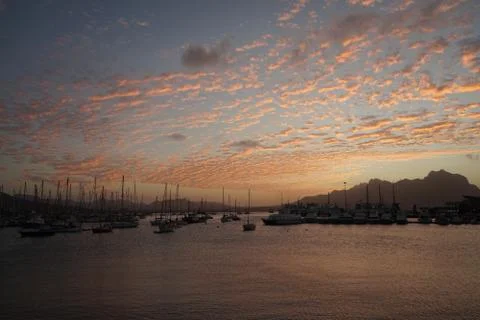 Sunset in Mindelo Harbour (Cabo Verde) Stock Photos