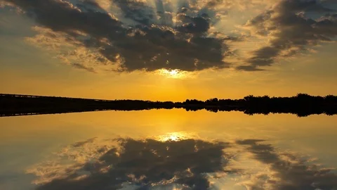 Sunset mirror reflection Video stock 93896489