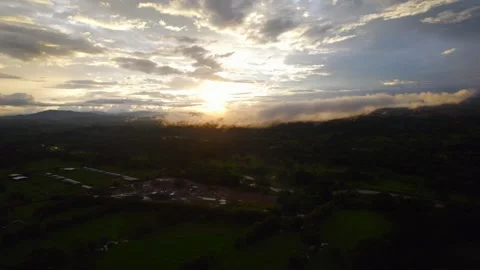 SUNSET WITH MIST Stock Footage 318663041