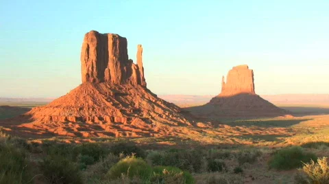 Sunset on the Mittens at Monument Valley Navajo Tribal Park in AZ - time lapse Stock Footage