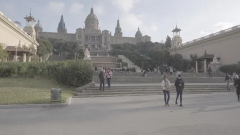 Sunset in MNAC I Barcelona Stock Footage 124802642