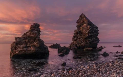 Sunset in Molino Beach Stock Photos