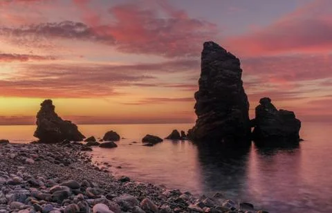 Sunset in Molino Beach Stock Photos
