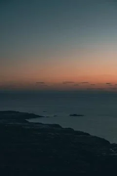 Sunset moment with panoramic view Stock Photos