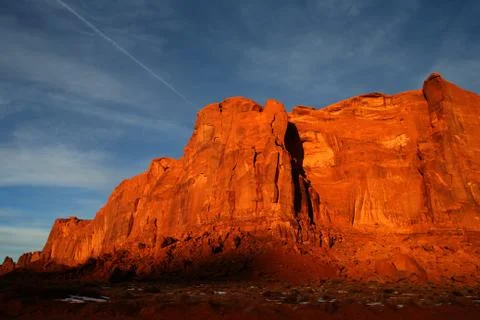 Sunset at monument valley Stock Photos