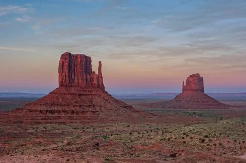 Sunset in the Monument Valley Stock Photos