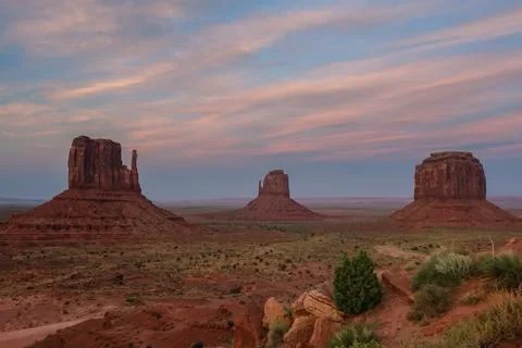 Sunset in the Monument Valley Stock Photos