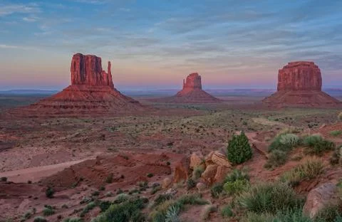 Sunset in the Monument Valley Stock Photos