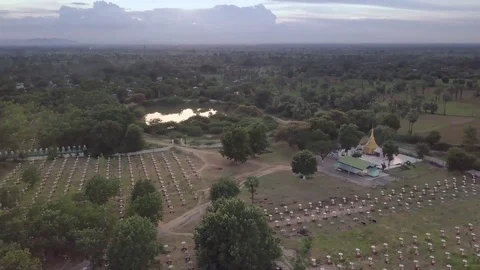 Sunset at Monywa hill, Burma Stock Footage 81102764
