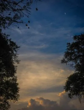 Sunset moon's slice Stock-Fotos