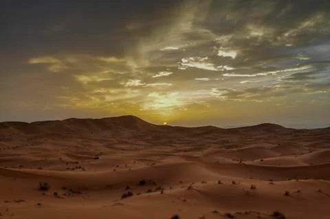 Sunset in the Moroccan desert 写真素材