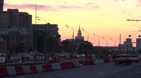 Sunset in Moscow Video stock 54995939